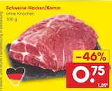 Netto Marken-Discount Tollwitz - Schweine-Nacken/Kamm Angebot im Prospekt Schweine-Nacken/Kamm bei Netto Marken-Discount im Tollwitz Prospekt für 0,75 €