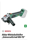Akku-Winkelschleifer "UniversalGrind 18V-75" im Hagebaumarkt Prospekt Akku-Winkelschleifer "UniversalGrind 18V-75" von BOSCH im aktuellen Hagebaumarkt Prospekt fĂŒr 89,99 âŹ
