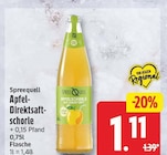 Apfel-Direktsaftschorle von Spreequell für 1,11 € bei EDEKA im Angebot Apfel-Direktsaftschorle von Spreequell im aktuellen EDEKA Prospekt