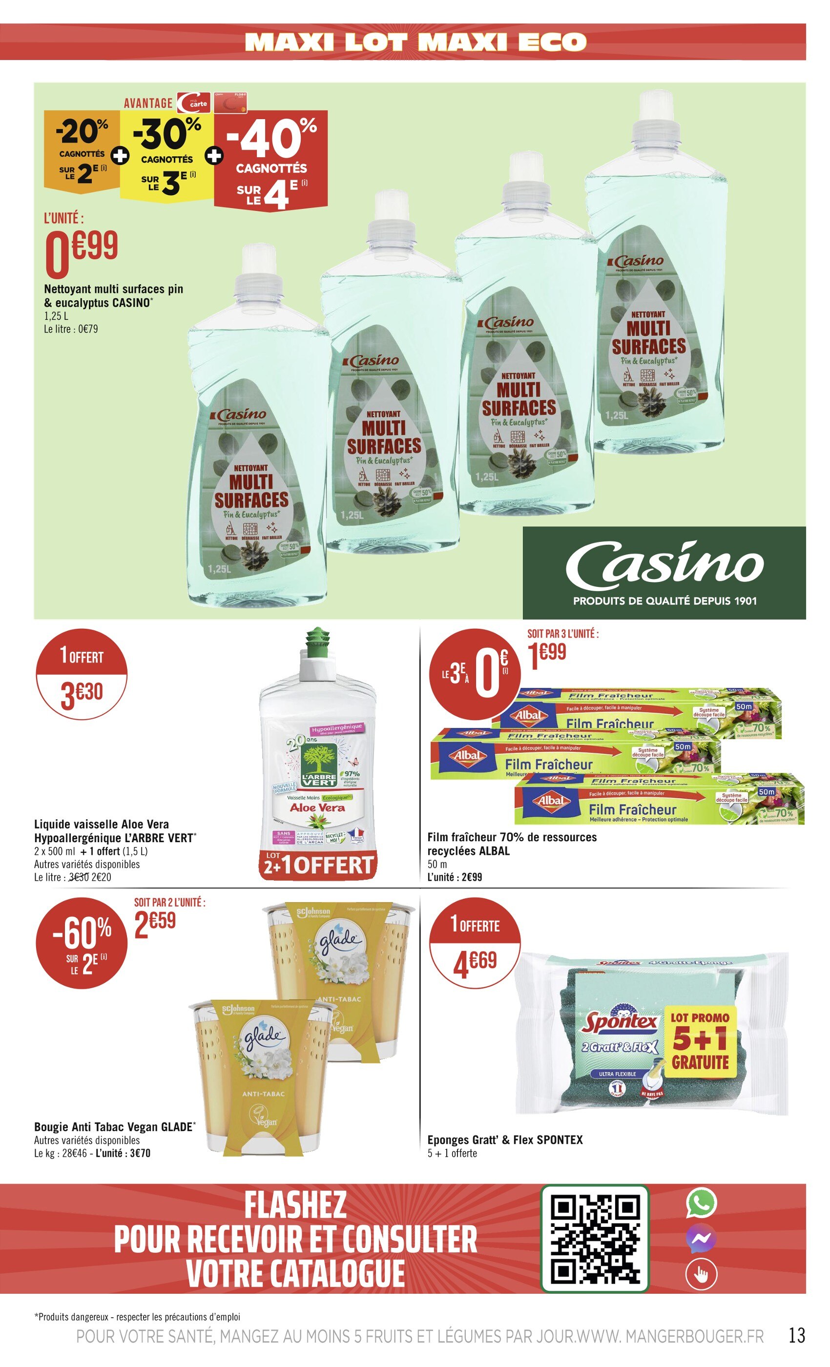Promo L'ARBRE VERT Liquide vaisselle Aloe Vera Hypoallergénique chez Casino  Supermarchés
