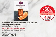 Monoprix Ézanville - Émincés de saumon fumé aux 5 baies Promo Émincés de saumon fumé aux 5 baies dans le catalogue Monoprix Monoprix à Ézanville