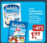 Traditions-Feta oder Schafskäse im Angebot bei ALDI SÜD in Oberhausen Traditions-Feta oder Schafskäse Angebote von Salakis bei ALDI SÜD Oberhausen für 1,99 €