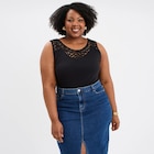 Débardeur col en dentelle noir femme grande taille à 4,99 € dans le catalogue La Halle
