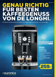 Aktueller EURONICS Prospekt (Donzdorf, 4 Seiten zum blättern EURONICS Prospekt GENAU RICHTIG FÜR BESTEN KAFFEEGENUSS VON DeLONGHI mit 4 Seiten