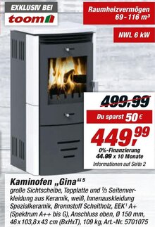 Kaminofen „Gina“ 5 bei toom Baumarkt in Gladbeck Kaminofen „Gina“ 5 im Angebot bei toom Baumarkt Gladbeck für 449,99 €