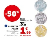 Assiette plate en promo à 1,99 € chez Hyper U Assiette plate dans le catalogue Hyper U