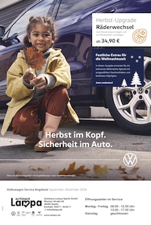 Volkswagen Prospekt der KW 37 "Herbst im Kopf. Sicherheit im Auto." Aktueller Volkswagen Prospekt "Herbst im Kopf. Sicherheit im Auto." Seite 1 von 1 Seiten