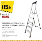 Escabeau alu pro alto 40 - hauteur de travail 3,02 m - 5 marches à Tout Faire dans Fontanes