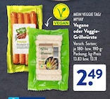 Vegane Grillwürste von Mein Veggie Tag im aktuellen ALDI SÜD Prospekt für 2,49 €