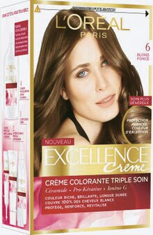Géant Casino Annonay - Crème coloration cheveux 06 blond foncé Excellence* Promo Crème coloration cheveux 06 blond foncé Excellence* dans le catalogue Géant Casino "Direction la rentrée… Par ici les promos !" à Annonay