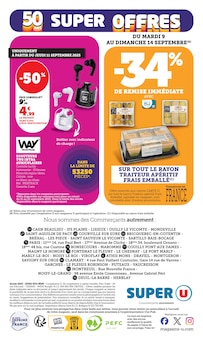 Promotion Casque Bluetooth dans le prospectus Super U, valable du 09/09/2025 au 21/09/2025 Promo Casque Bluetooth dans le catalogue Super U du moment à la page 32