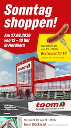 Baumärkte Prospekt von toom Baumarkt Nordhorn toom Baumarkt Prospekt: "Sonntag shoppen!", 1 Seite, 27.09.2026 - 27.09.2026
