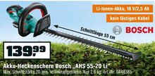 Akku-Heckenschere Bosch „AHS 55-20 Li“ bei OBI in Leipzig Akku-Heckenschere Bosch „AHS 55-20 Li“ im Angebot bei OBI Leipzig für 139,99 €
