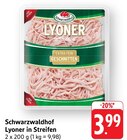 Lyoner in Streifen Angebote von Schwarzwaldhof bei EDEKA Schwäbisch Hall für 3,99 €