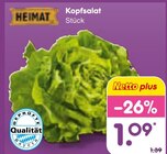 Kopfsalat im Netto Marken-Discount Prospekt Kopfsalat von HEIMAT im aktuellen Netto Marken-Discount Prospekt für 1,09 €