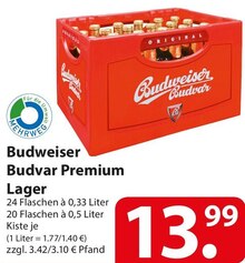 Budweiser Budvar Premium Lager bei famila Nordost in Elmshorn Budweiser Budvar Premium Lager im Angebot bei famila Nordost Elmshorn für 13,99 €