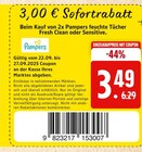 Aktuelles Feuchte Tücher Fresh Clean oder Sensitive Angebot bei E center in Rostock ab 3,49 €