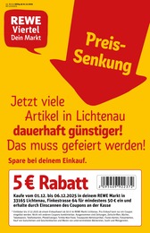 REWE Prospekt "Dein Markt" für Lichtenau, 30 Seiten, 01.12.2025 - 06.12.2025