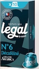 Capsules Aluminium Décaféiné sans Solvant N°6 - LEGAL dans le catalogue Intermarché Hyper