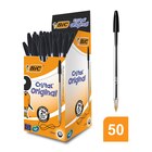 BIC Cristal - 50 Stylos à bille - noir - 1 mm - pointe moyenne - BIC dans le catalogue Bureau Vallée