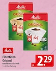 Filtertüten Original naturbraun Angebote von Melitta bei famila Nordost Buchholz für 2,29 €