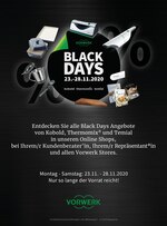 Vorwerk Prospekt für Tübingen mit 5 Seiten Vorwerk Prospekt für Tübingen: "BLACK DAYS", 5 Seiten, 23.11.2020 - 28.11.2020
