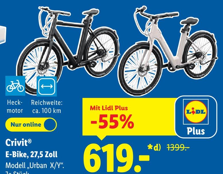 E-Bike, 27,5 Zoll Modell „Urban X/Y“