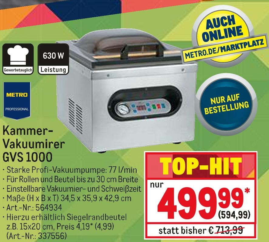Metro Crailsheim - Kammer-Vakuumirer GVS 1000 Kammer-Vakuumirer GVS 1000 Angebot bei Metro Crailsheim im Prospekt Gastro-Journal