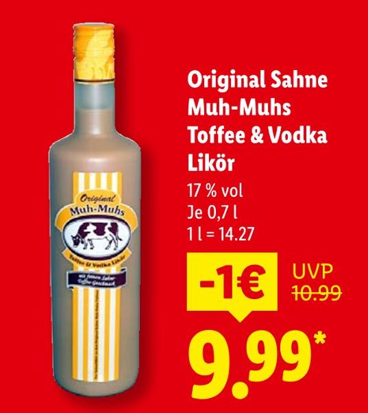 Sahne Muh-Muhs Toffee & Vodka Likör