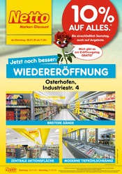 Aktueller Netto Marken-Discount Discounter Prospekt in Osterhofen und Umgebung, "Wiedereröffnung - 10% AUF ALLES." mit 6 Seiten, 28.01.2025 - 01.02.2025