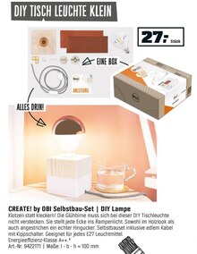 CREATE! by OBI Selbstbau-Set | DIY Lampe bei OBI in Gummersbach CREATE! by OBI Selbstbau-Set | DIY Lampe im Angebot bei OBI Gummersbach für 27,00 €