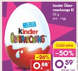 Überraschungs Ei von Kinder für 0,59 € bei Netto Marken-Discount im Angebot Überraschungs Ei von Kinder im aktuellen Netto Marken-Discount Prospekt