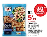 Crevettes du Pacifique précuites - Costa - U Express à La Rochelle Crevettes du Pacifique précuites - Costa en promo chez U Express La Rochelle à 5,49 €