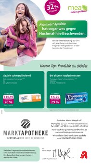 Aktueller mea - meine apotheke Prospekt "Unsere Oktober-Angebote" Seite 1 von 4 Seiten