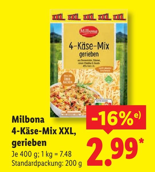 4-Käse-Mix XXL, gerieben
