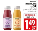 Smoothie, Shot oder Saft im EDEKA Prospekt Smoothie, Shot oder Saft von innocent im aktuellen EDEKA Prospekt für 1,49 €