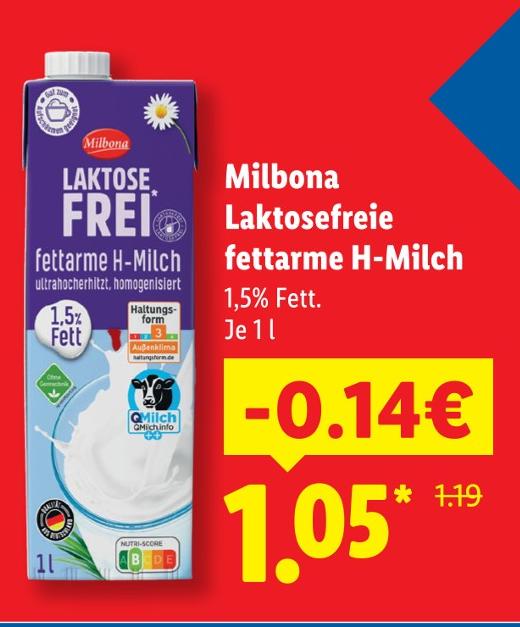 Laktosefreie fettarme H-Milch