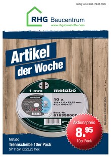 Aktueller RHG Baucentrum Prospekt für Thum und Ungebung, Seite zum blättern RHG Baucentrum Prospekt ARTIKEL DER WOCHE mit Seite in Thum und Umgebung