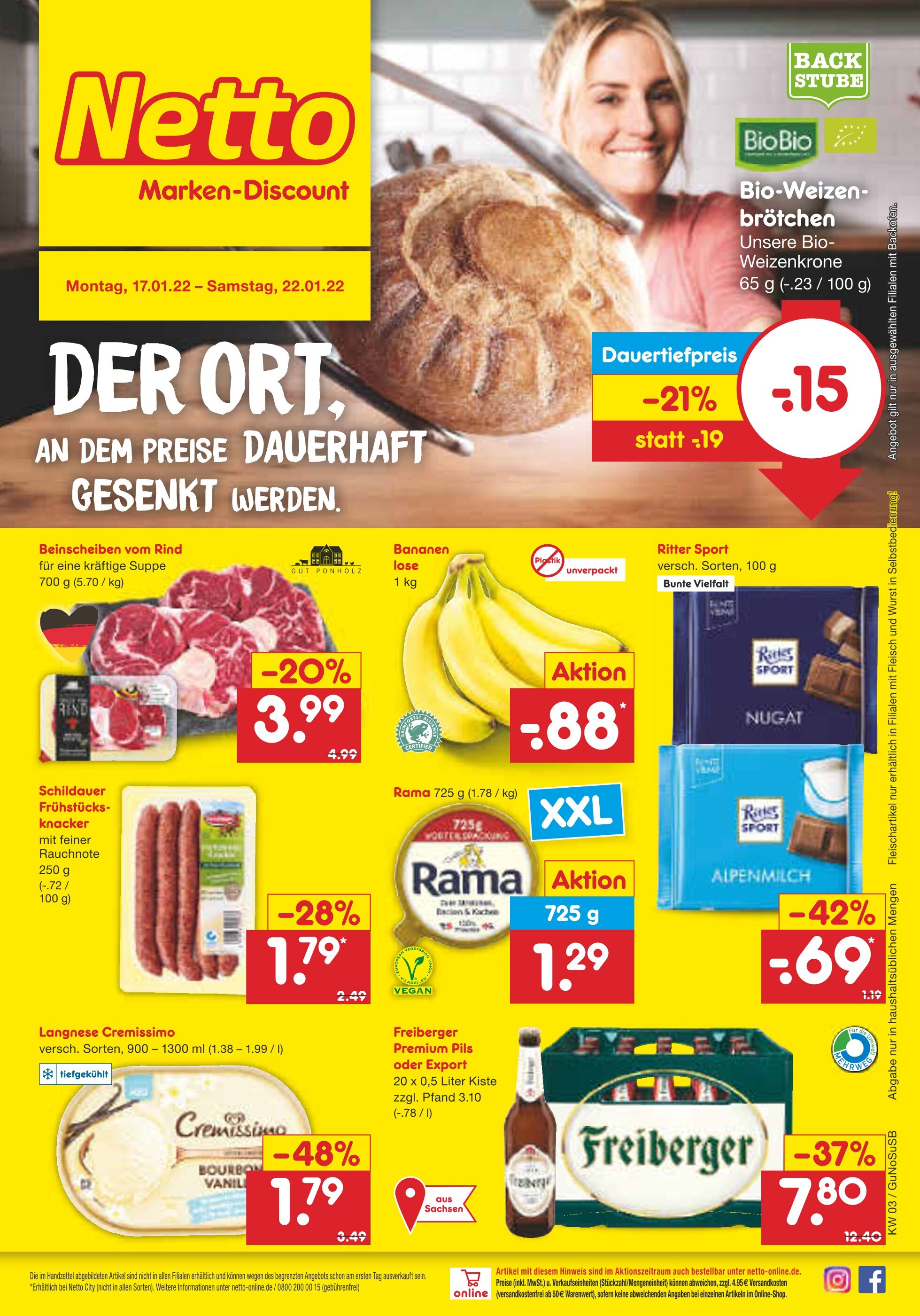 Netto Marken-Discount Prospekt für Schneckengrün mit 41 Seiten Netto Marken-Discount Prospekt für Schneckengrün: "Top Angebote", 41 Seiten, 17.01.2022 - 22.01.2022
