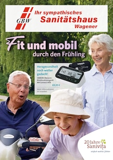 GBW Sanitätshaus Wagener Prospekt Fit und mobil durch den Frühling mit 6 Seiten