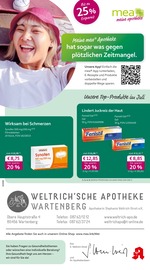 mea - meine apotheke Apotheken Prospekt der aktuellen Woche mit 4 Seiten, gültig von 01.07.2026 bis 31.07.2026, in Vilsheim und Umgebung Aktueller mea - meine apotheke Apotheken Prospekt in Vilsheim und Umgebung, "Unsere Juli-Angebote" mit 4 Seiten, 01.07.2026 - 31.07.2026