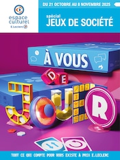 Prospectus Supermarchés E.Leclerc en cours à Bilazais et alentours, "À VOUS DE JOUER", 20 pages, 21/10/2025 - 08/11/2025 Catalogue Supermarchés E.Leclerc en cours à Bilazais et alentours, "À VOUS DE JOUER", 20 pages, 21/10/2025 - 08/11/2025