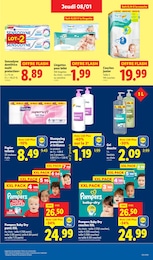 Prix et réduction Pampers dans le prospectus Lidl en cours Offre Pampers dans le catalogue Lidl du moment à la page 25
