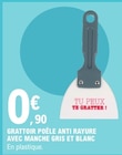 Grattoir poêle anti rayure avec manche gris et blanc en promo chez E.Leclerc Boulogne-Billancourt à 0,90 €