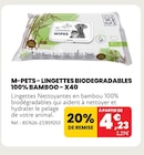 LINGETTES BIODEGRADABLES 100% BAMBOO - X40 à Animalis dans Neuville-Aux-Bois
