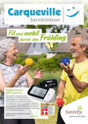 Aktueller Sanitäts- und Gesundheitshaus Carqueville GmbH Prospekt mit Blutdruckmessgerät, "Fit und mobil durch den Frühling", Seite 1