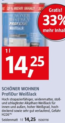 ProfiDur Weißlack bei BAUHAUS in München ProfiDur Weißlack im Angebot bei BAUHAUS München für 14,25 €