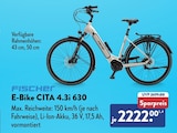 E-Bike CITA 4.3i 630 im Angebot bei ALDI Nord in Eberswalde E-Bike CITA 4.3i 630 Angebote von FISCHER bei ALDI Nord Eberswalde für 2.222,00 €
