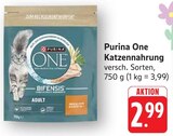Katzennahrung im Angebot bei E center in Filderstadt Katzennahrung Angebote von Purina One bei E center Filderstadt für 2,99 €