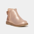 Bottines métallisées avec noeuds rose champagne fille en promo chez La Halle Marly à 29,99 €